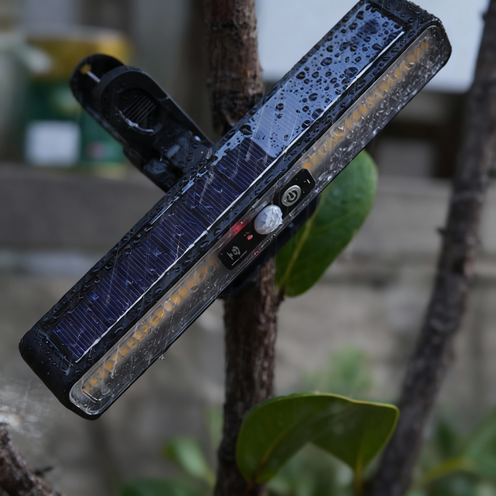 Solar Clip Light with Motion Sensor – Waterproof Outdoor Camping & Garden Light