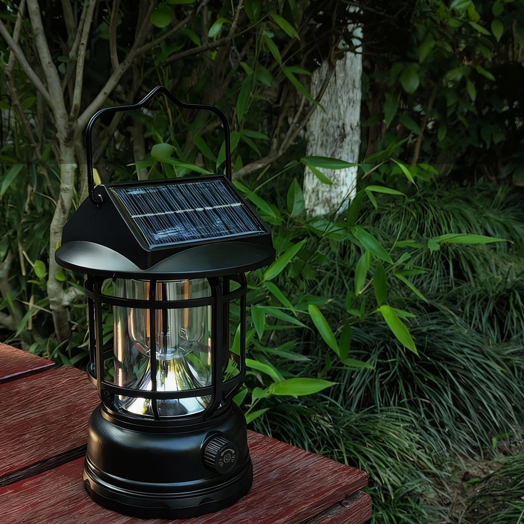 Solar Camping Lantern – Vintage Warm Glow Outdoor Light for Camping & Garden