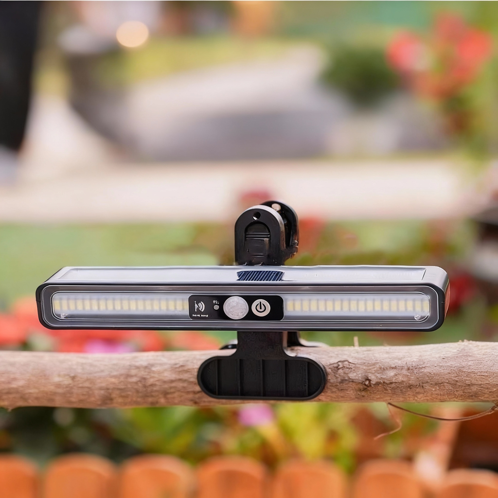 Solar Clip Light with Motion Sensor – Waterproof Outdoor Camping & Garden Light