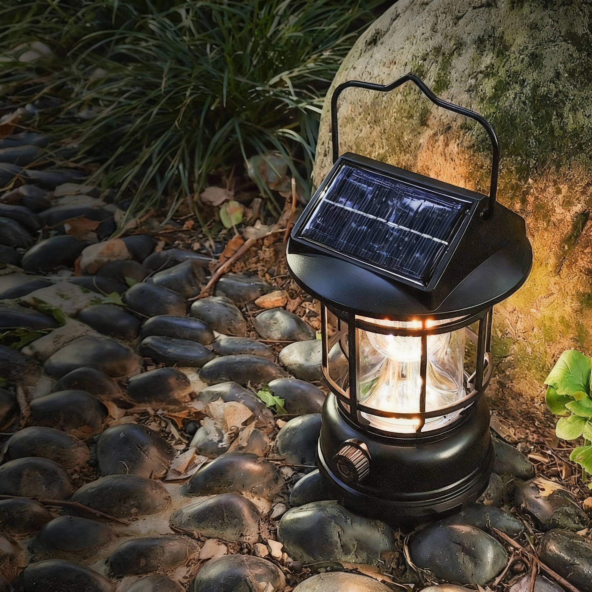 Solar Camping Lantern – Vintage Warm Glow Outdoor Light for Camping & Garden