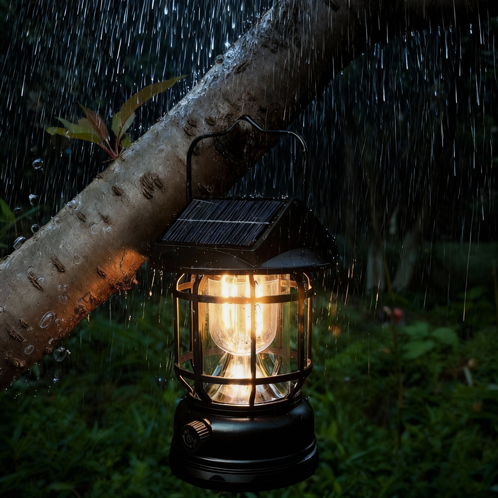 Solar Camping Lantern – Vintage Warm Glow Outdoor Light for Camping & Garden